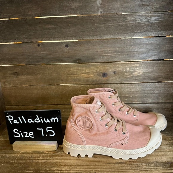 Palladium Shoes - New Womens Palladium Pampa Hi Top Pink Canvas Shoes Sneakers Boots Size 7.5 M